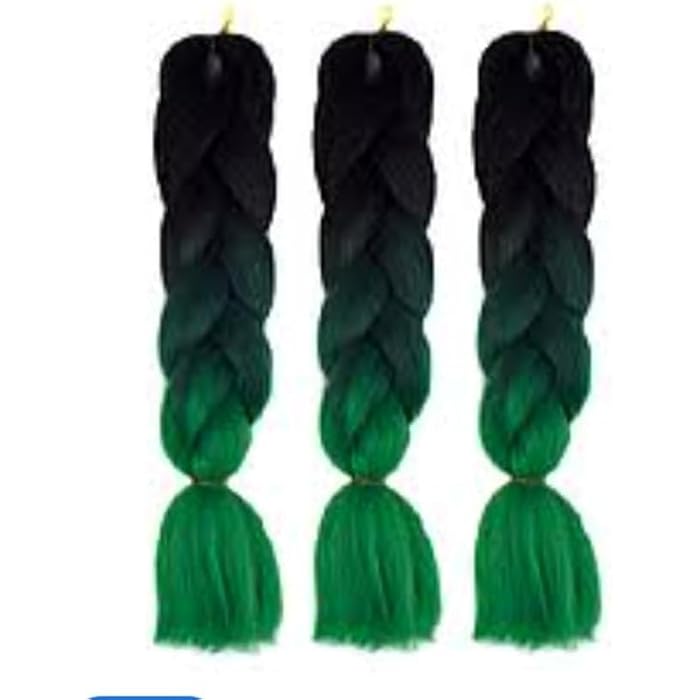 DILLARDS Braiding Hair Extensions, 3 Pieces, Ombre Black And Green Colored Hair Extensions Rasta Hair - Image 2